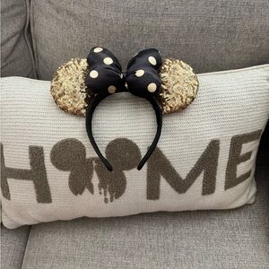 Disney Black and Gold Minnie Mouse Ears Headband